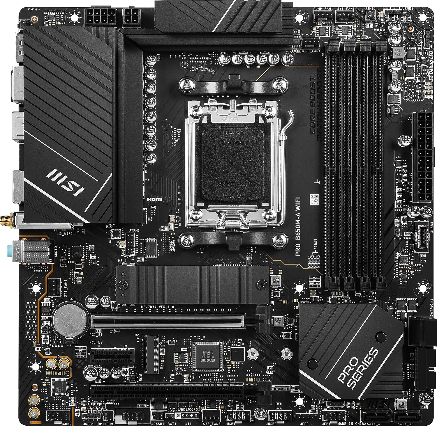 MSI Motherboard Pro B650M-A WIFI DDR5 MSI Motherboard Pro B650M-A WIFI DDR5